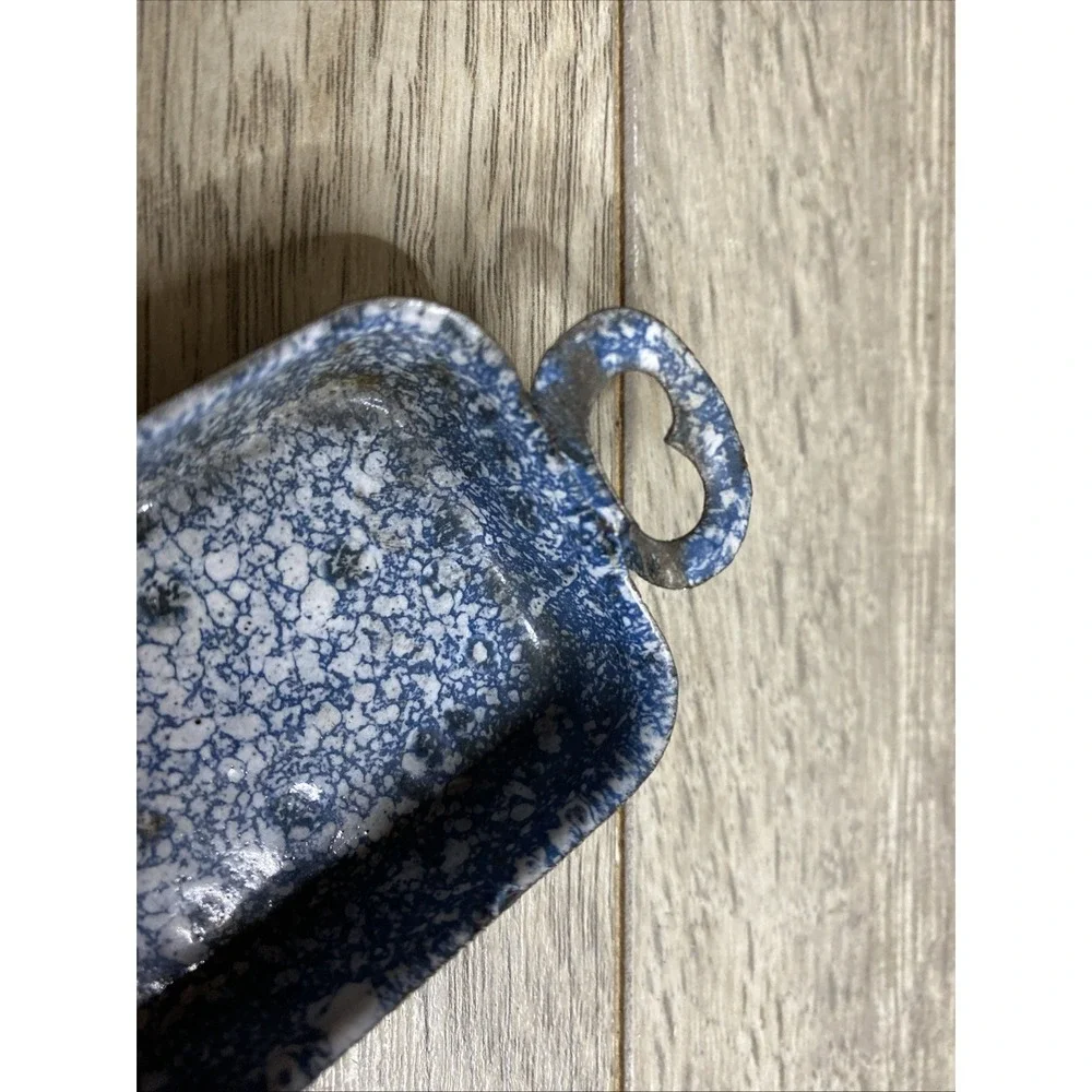 Antique‎ German Doll Kitchen Pans Rare Blue Speckled Granite Ware Bing Marklin